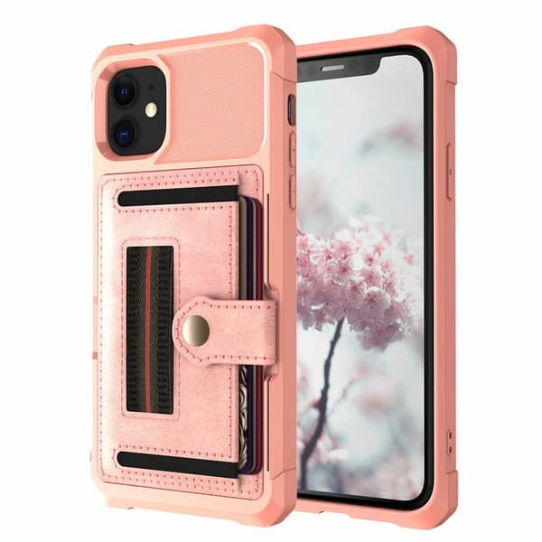 Glatt deksel med kortholder - iPhone 11 Rød Röd
