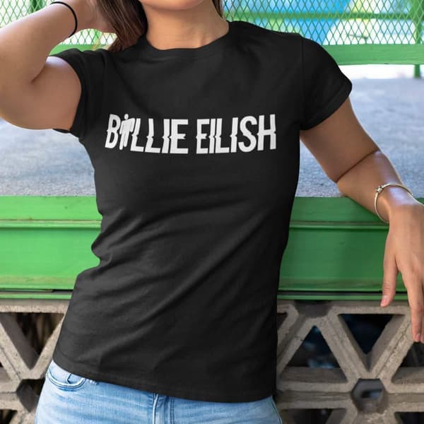 Billie Eilish t-shirt - Sort - Tekst design M Medium