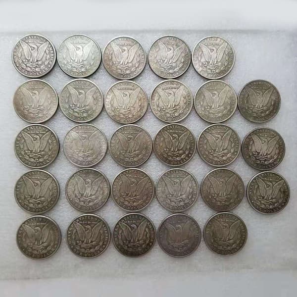 1:a 1878-1887 USA Morgan Silver Dollar $1 Minnesmynt C 2 En Storlek 2 2