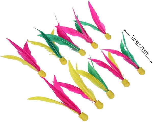 10-pack högelastisk badminton med tre hårfärger, cricketpaddelbadminton