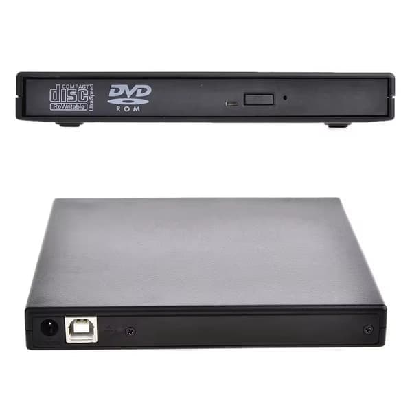 Ekstern DVD/CD-brænder USB 2.0 Slim til computer Sort