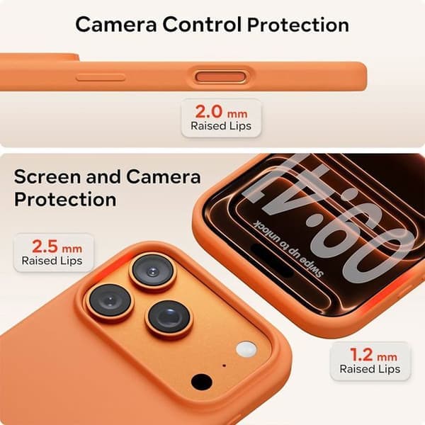 Støtsikkert deksel - BOOLING - til iPhone 17 Pro - Ultratynn silikonbeskyttelse - Oransje Oransje