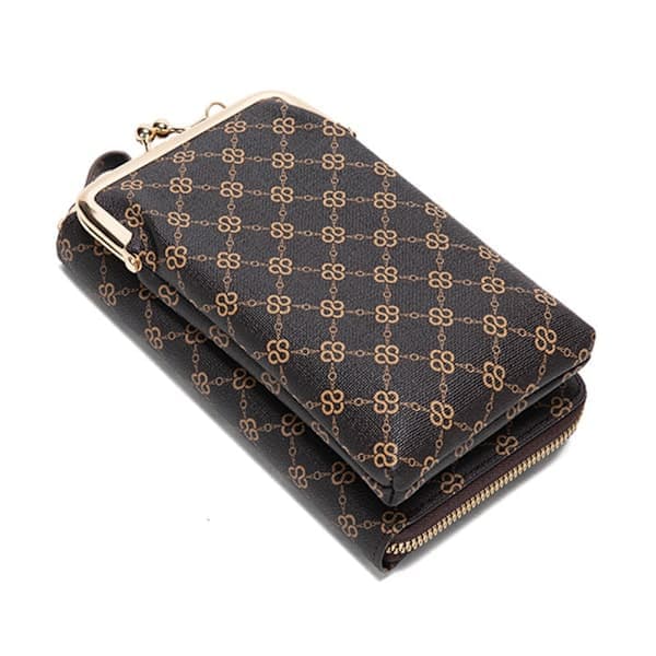 Dame Skuldertaske Crossbody Trykt Pung Mini Telefon Taske - Spot Salg Sort Sort Black