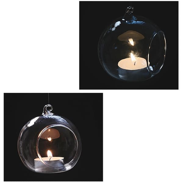 Rund bubbla hängande klart glas terrarium luft värmeljus 8 cm diameter (Inkluderar ej rep eller ljus) 8cm diameter 8cmdiameter