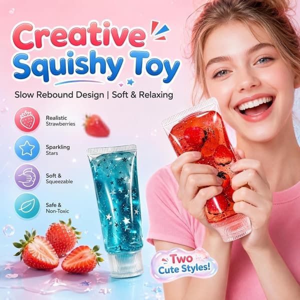2 stk. Tandpasta Squishy Legetøj, Langsomt Stigende Squishy Fidget Legetøj til Voksne
