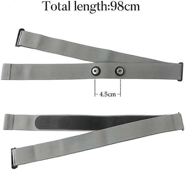 Taope Elastiskt Sport Pulsband Justerbart Bröstfäste Bälte Remmar Träningsutrustning Garmin Wahoo Polar (Grå Rem)