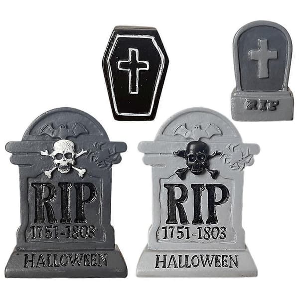 Halloween Spøgelseshus Harpiks Gravsten til Dekoration 4 Stk. Samling