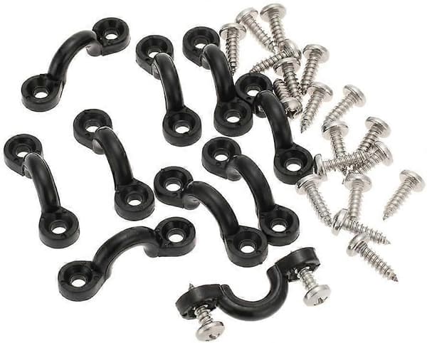 10 nylon bungee däcköglor för att fästa öglebandet 20 skruvar, lämpliga för båt kajak däckriggningssatser