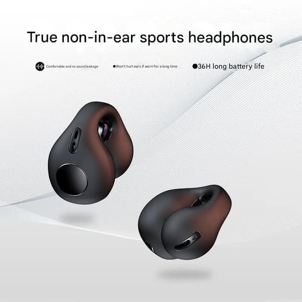 Nyt JX80 Trådløst Bluetooth Headset Knogleledning Usynlig Binaural Smertefri Høj Lydkvalitet Sort
