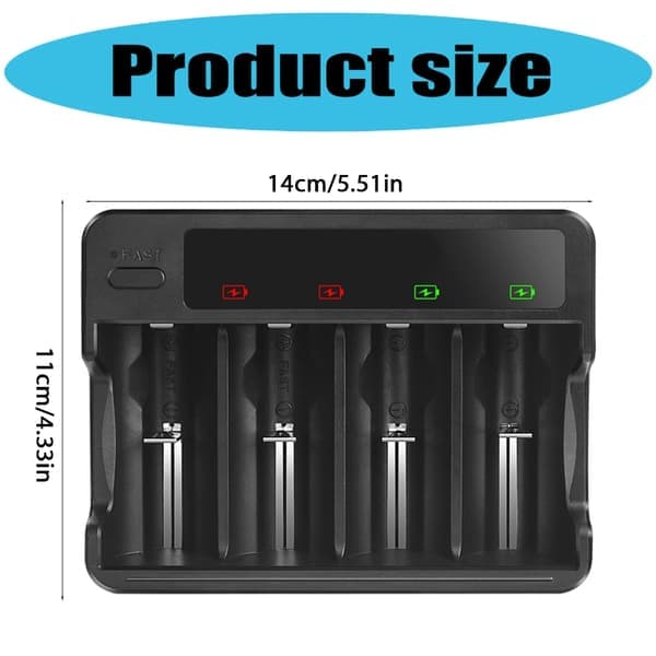 Universell AA 3A C D batterilader for Ni oppladbare batterier USB