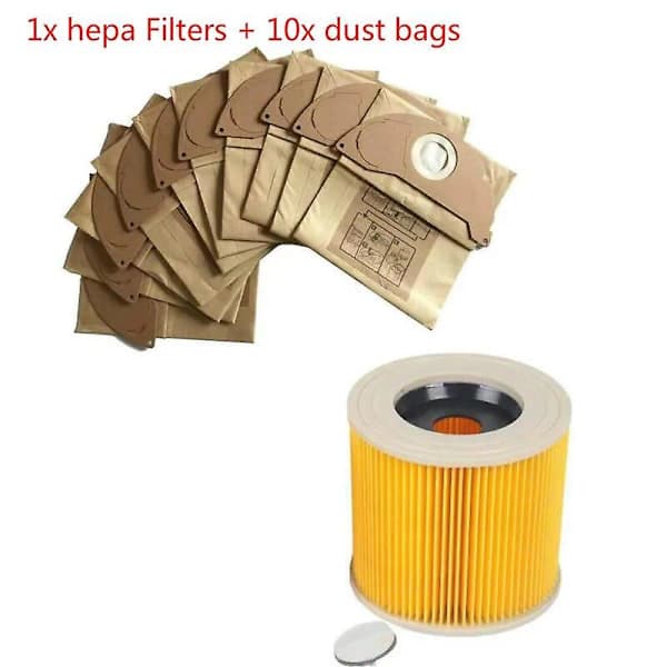 Dammsugarfilter HEPA-filter Dammsugarpåsar för Karcher WD2.250 A2004 A2054 Filterpåsar Dammsugardelar