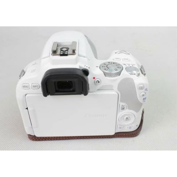 Canon EOS 200D kameraskydd nedre del äkta läder - Kaffebrun