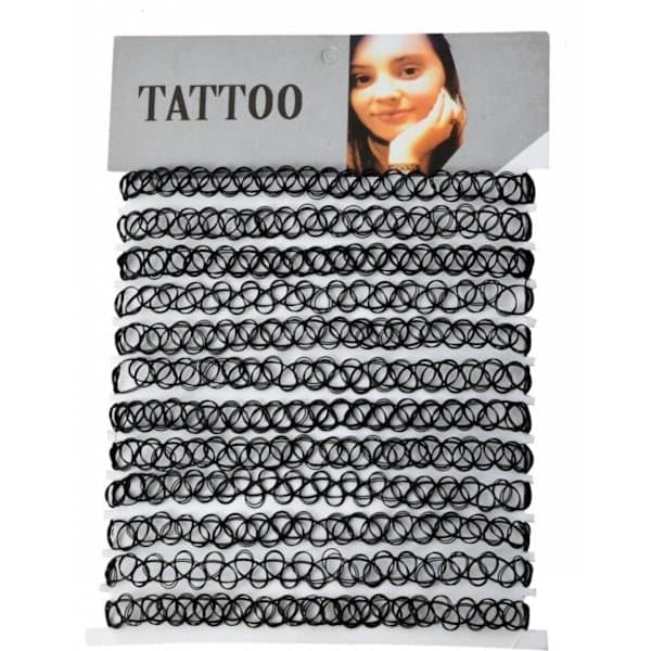 2 kpl musta siima choker tatuointikaulakoru helmi