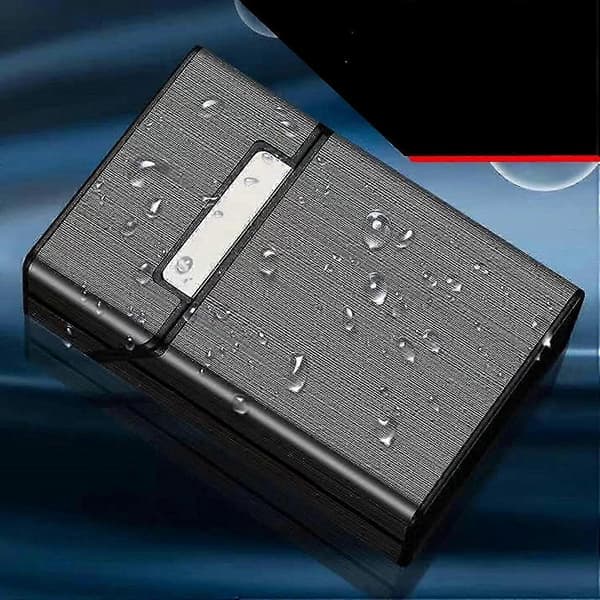 Magnetiskt cigarettfodral i borstad aluminium, 20 kapacitet, 2-pack grå + silver 85 mm rosa blå