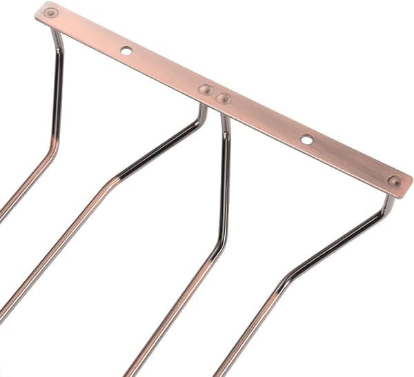 35,5 cm bronsefarget vinglassholder under skap, vinstativ, oppbevaringsstativ for vinglass, 2 rader