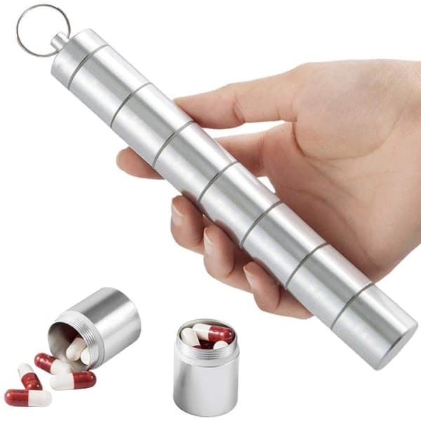 Pilleboks - 7 dager - Aluminium Sølv