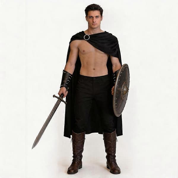 Spartansk krigarkappa-kostym för Halloween Cosplay Rollspel