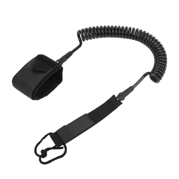 Høy elastisitet TPU Svart Justerbar Spiral Surfebrett Leash for Padlebrett Longboards 9ft 2.74m