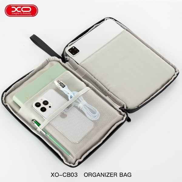 Laptop/Tablet taske 12,9 tommer med tilbehørsorganizer grå