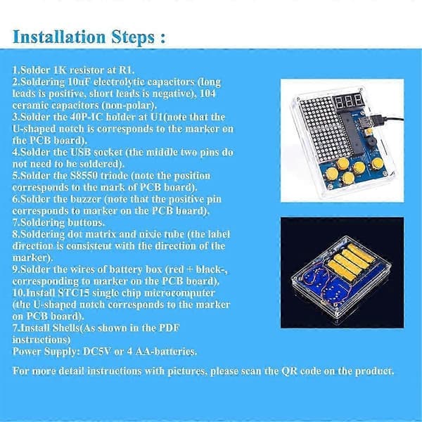 DIY Loddeprojekt Spilsæt med 5 Retro Klassiske Spil Loddeelektroniksæt til STEM Lodning (LGL)