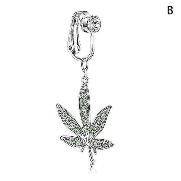 1 stk. falsk navlepiercing, falsk clip-on navlepiercing, ikke-piercing navlering - XN E 1 stk. E