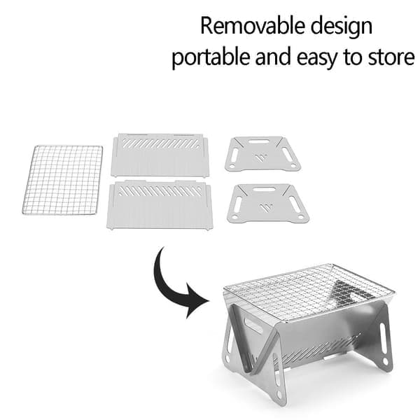 Bærbar udendørs camping BBQ-grill foldbar ovn BBQ-net Grilling net