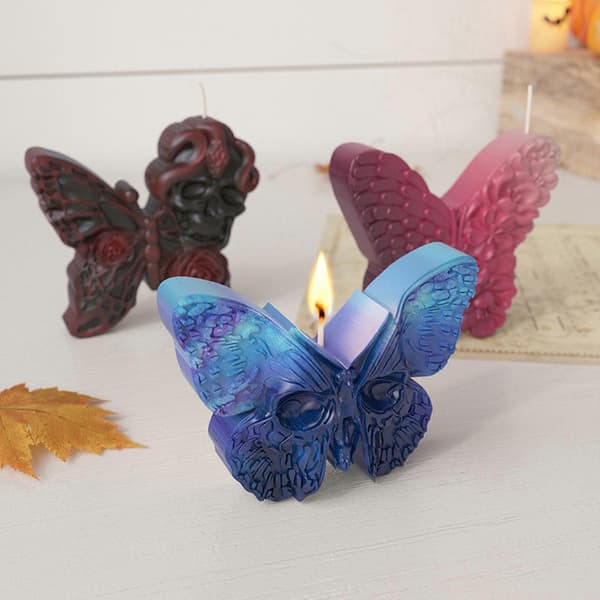 Halloween-tema lys silikoneforme til stearinlys, boligindretning, sommerfugleformede silikoneforme til epoxyharpiks