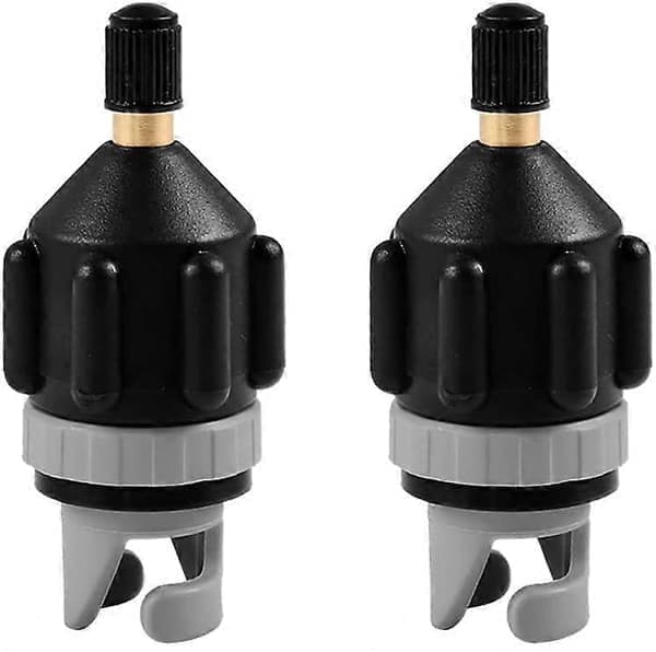 2 stk kajakadapter, kajakbåd luftpumpe luftventil oppustelig adapter, standard ventiladapter, stand up paddle båd vandflåde SUP pumpeadapter sort