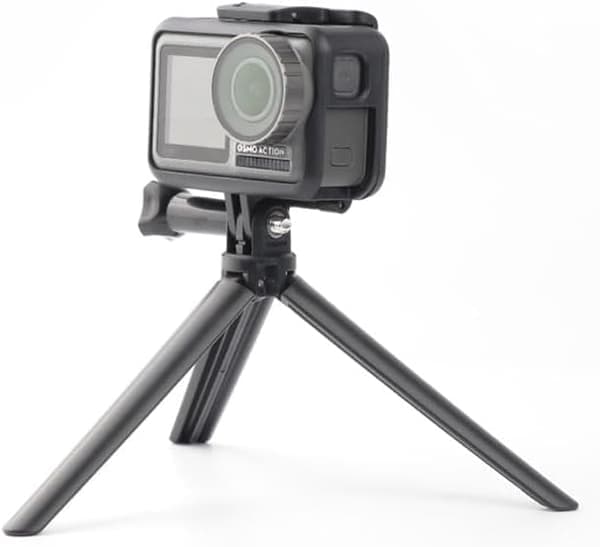 REFLEX CAMERA 3-vägs vikbar selfiestick-stativ för Go Pro Hero 13-5 DJI Osmo Action – Utdragbar arm, dolt stativ, stabiliserande grepp, Ac