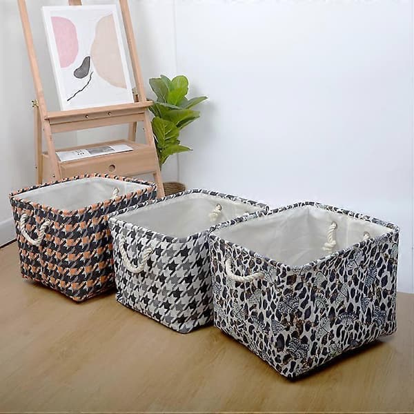 Opbevaringskurv til husholdningssnavset tøj og legetøj, rektangulær opbevaringskurv 40 * 35 * 30 cm (sort og hvid nr. 1)