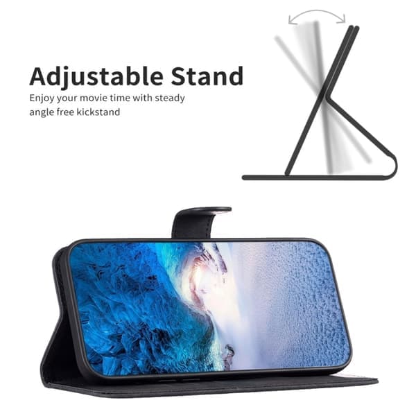 Samsung Galaxy S21 5G etui i ternet præget læder sort Sort Svart