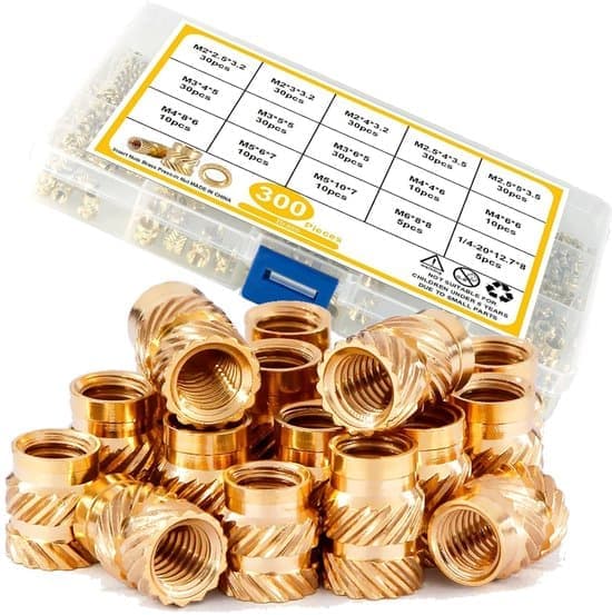 300 Gevindindsatser, M2, M2.5, M3, M4, M5, M6, Messing Varmeindsatser til Plastdele/3D Printerdele.