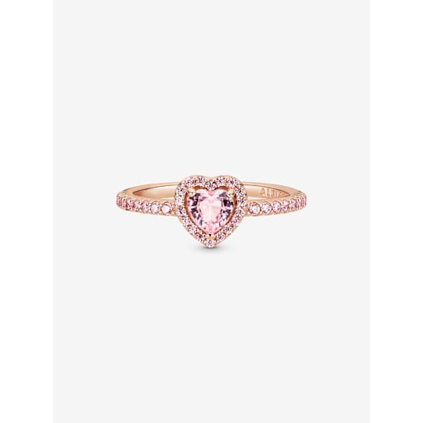 Pandora - Mousserende Forhøjet Hjertering - 14k rosaforgyldning Omkreds: 54mm Circumference: 54mm