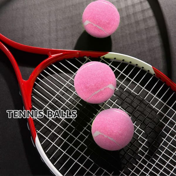 6-pak lyserøde tennisbolde, holdbare, elastiske træningsbolde 66 mm