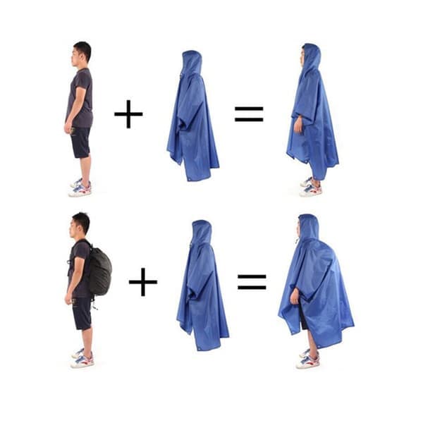 Regnponcho med huva Vattentät regnjacka för män och kvinnor