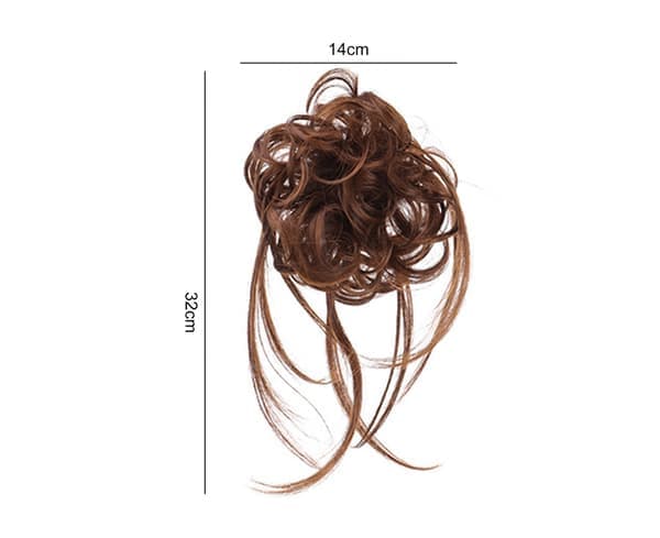 Peruker Messy Effect Fluffigt Hår Andningsbar Chignon Messy Scrunchie Elastisk Hårknut för Fest - Beige