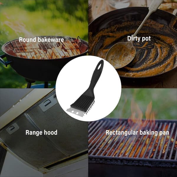 4-pak grillbørste grillrensebørste lavet af ståltråd