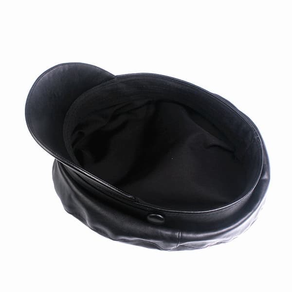 Damernas mode Newsboy Cap PU Läder Cabbie Sailor Fiddler Bakerb