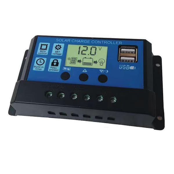 20a/30a LCD Solcellepanel Batteriregulator Ladekontroller Dobbel USB 12V/24V -Sy 30A 30A