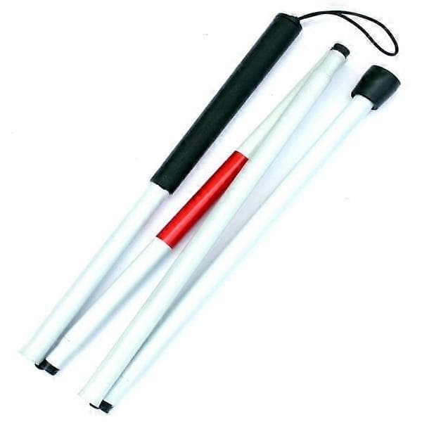 Blindestok, hvid stok, vandrestok til blinde, foldbar (123cm)