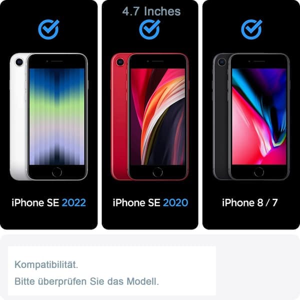 Fodral kompatibelt med iPhone SE 2022 5G, iPhone SE 2020, iPhone 8 och iPhone 7 - Kristallklar