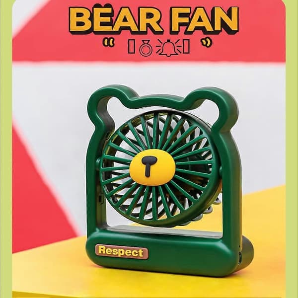 Bordventilator, Mini Bærbar Ventilator til Indendørs Brug, Cool Bear Desktop Køleventilator, Enkelt Knap