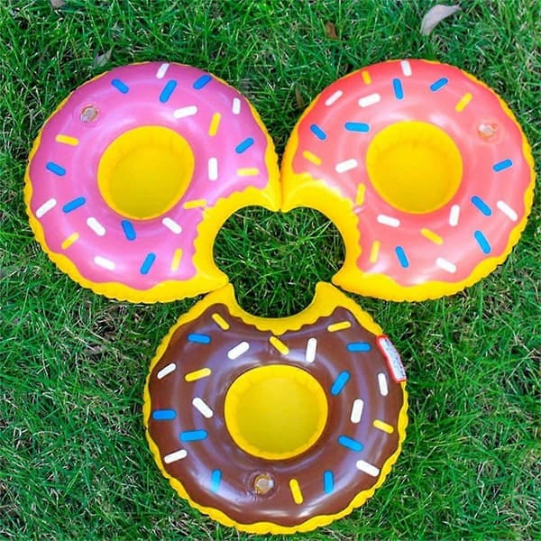 Oppustelig Drikkeholder, 12 STK 8 Tommer Donuts Flydende Coasters
