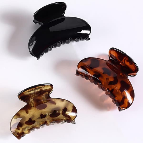 3-pack medelstora hårklämmor 6,9 cm små hårklämmor käftgrepp plast halkfri hårklämma