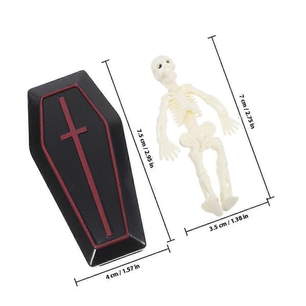 Assorteret farve mini kiste skelet til Halloween dekoration 4 sæt
