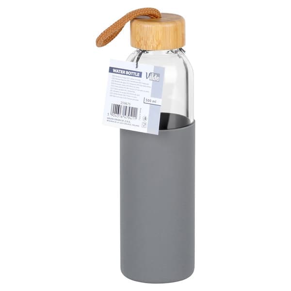 Vattenflaska i glas med silikonöverdrag 500 ml 196
