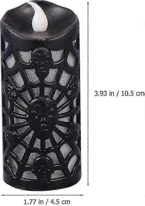 Halloween stearinlys lampe Led Prop Lys Spindelvæv Lampe Ornamenter (sort) (2 stk)