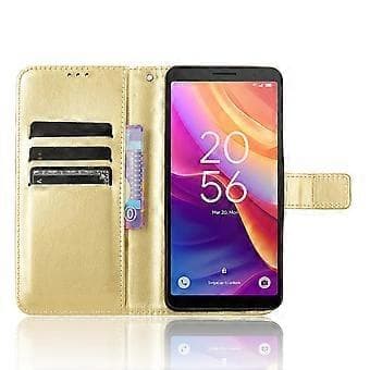 Plånboksfodral med stativ för TCL 501 Crazy Horse Textur Läder Telefonfodral Stil C Style C