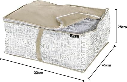Oppbevaring under seng 55x45x25cm i brun/grå, polyester, 55 x 45 x 25 cm