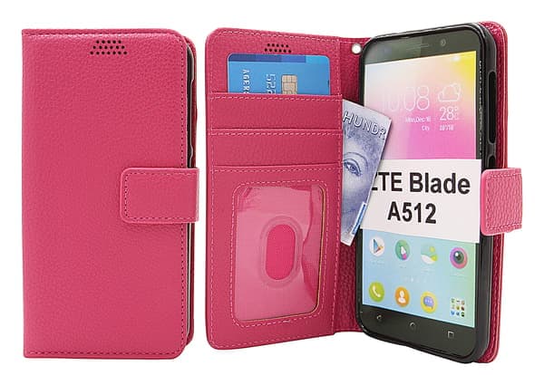Nytt Stativfodral Plånbok ZTE Blade A512 Hotpink Hotpink